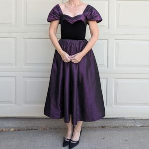 1980's does 1950's LAURA ASHLEY vintage evening dress XS